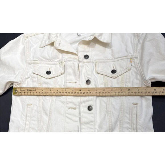 Rails White Denim Jacket Button Front Jean Pockets Lightweight Casual Boho XS - Picture 11 of 15